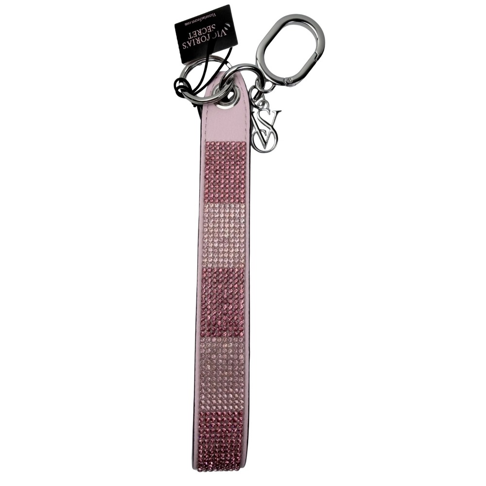 Victoria's Secret‎ Shine Narrow Wristlet Strap Keychain Pink Ombre Glitter NWT